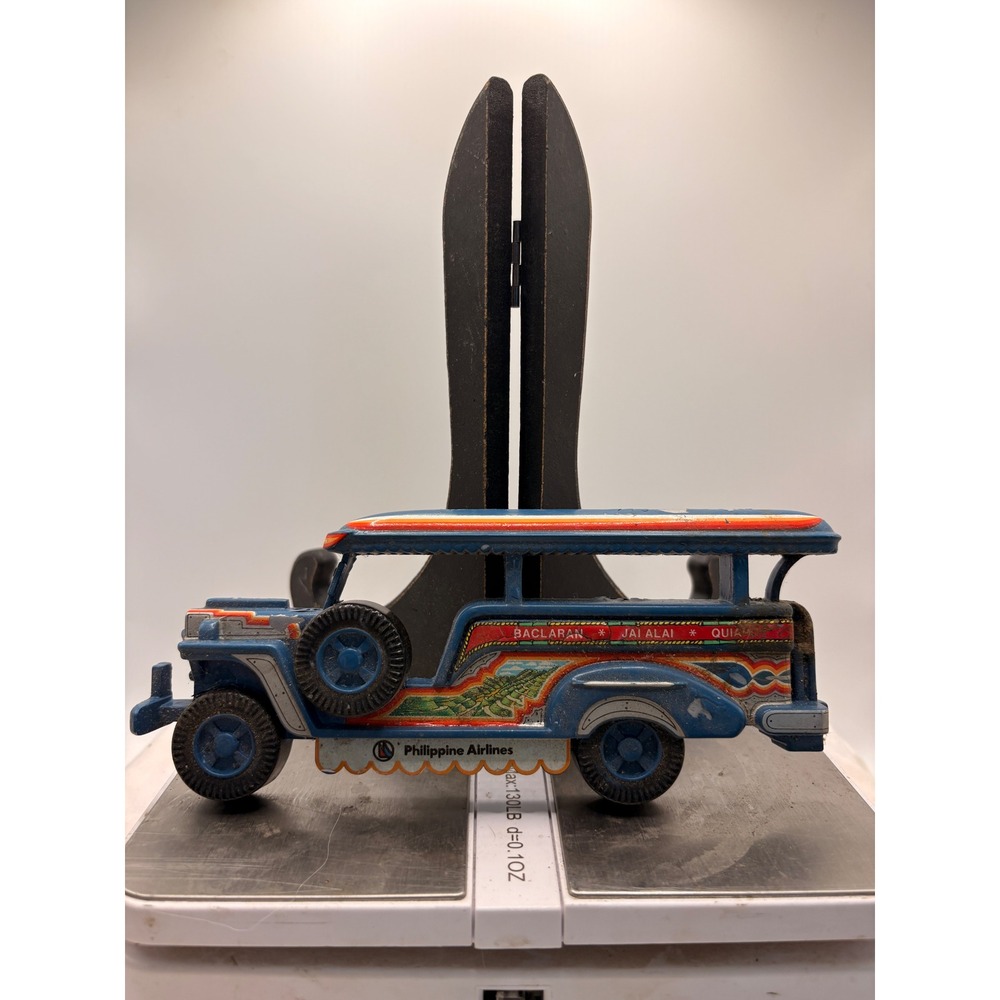 Vintage Promite Philippine Jeepney Diecast Metal Model Blue Philippine Airlines